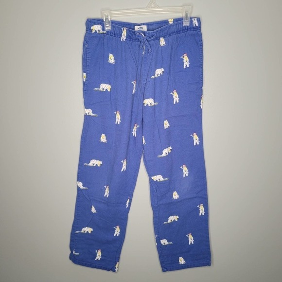 2 PAIR Old Navy flannel PJ pants men's size M 100% cotton red blue holiday‎ xmas - Picture 2 of 16